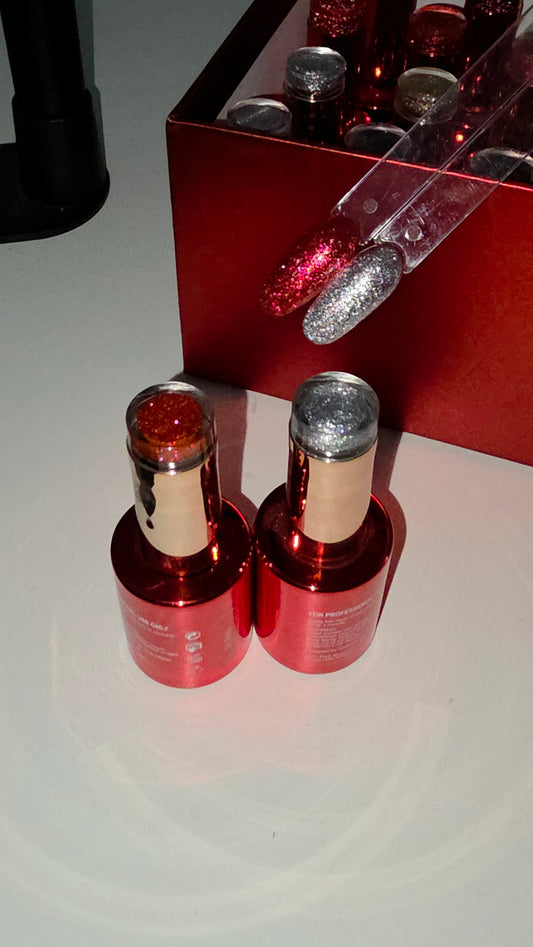 Plantium glitter gel (1 silver + 1 red )