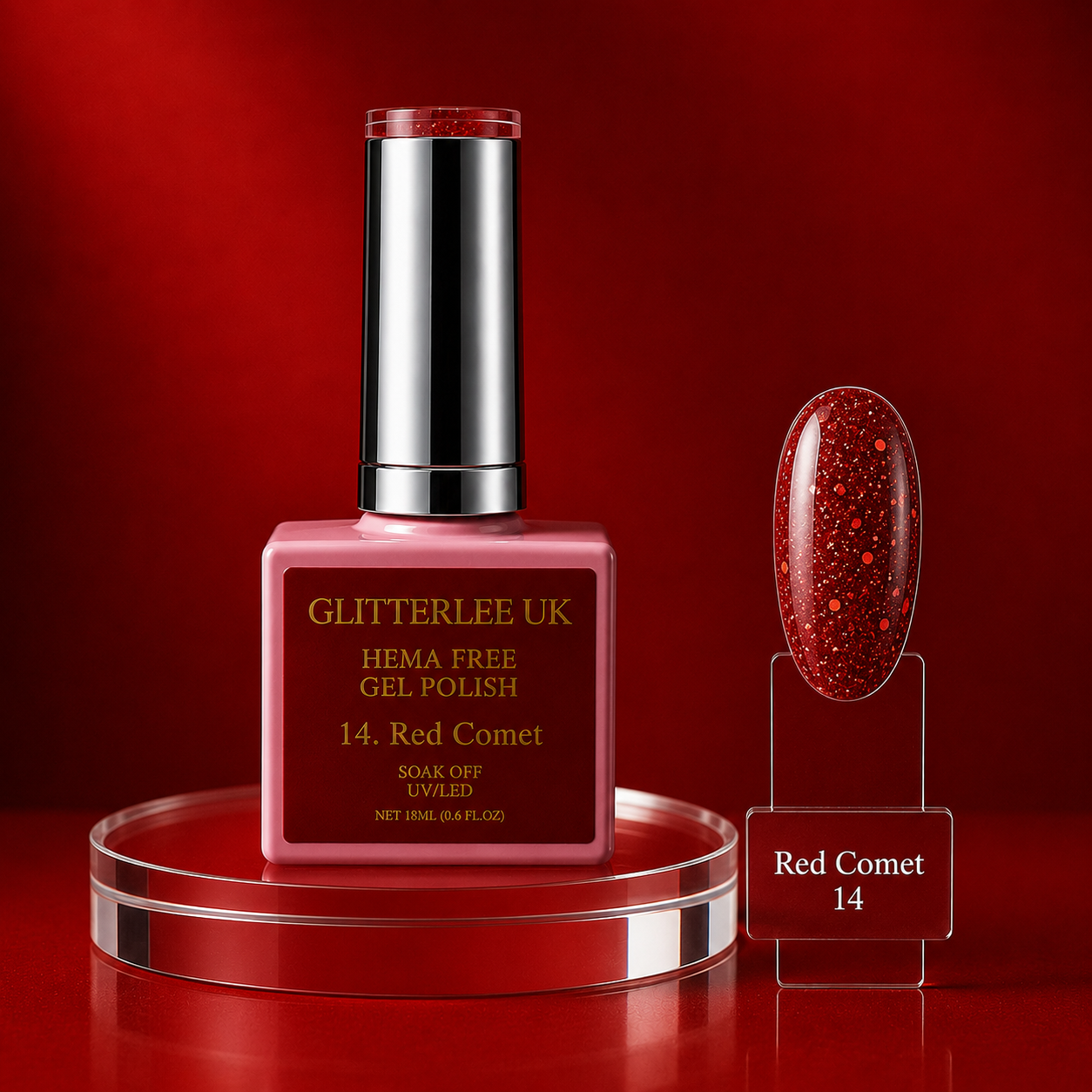 Red Comet ( medidium size chunky glitter)