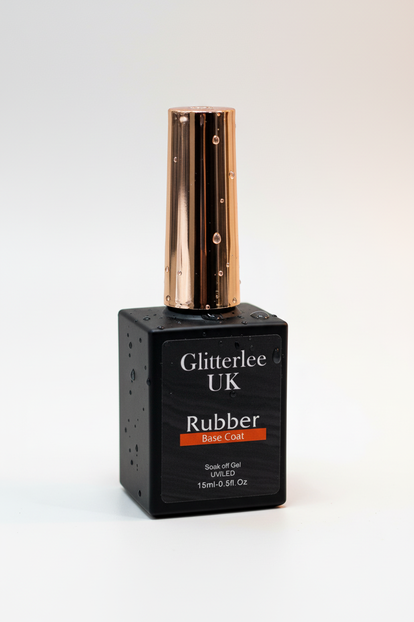 High-quality commercial product photography for Glitterlee UK Rubber Base Coat
