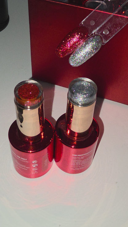 Plantium glitter gel  (1 silver + 1 red )