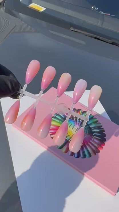 Ombre Pigment & Chrome nail art