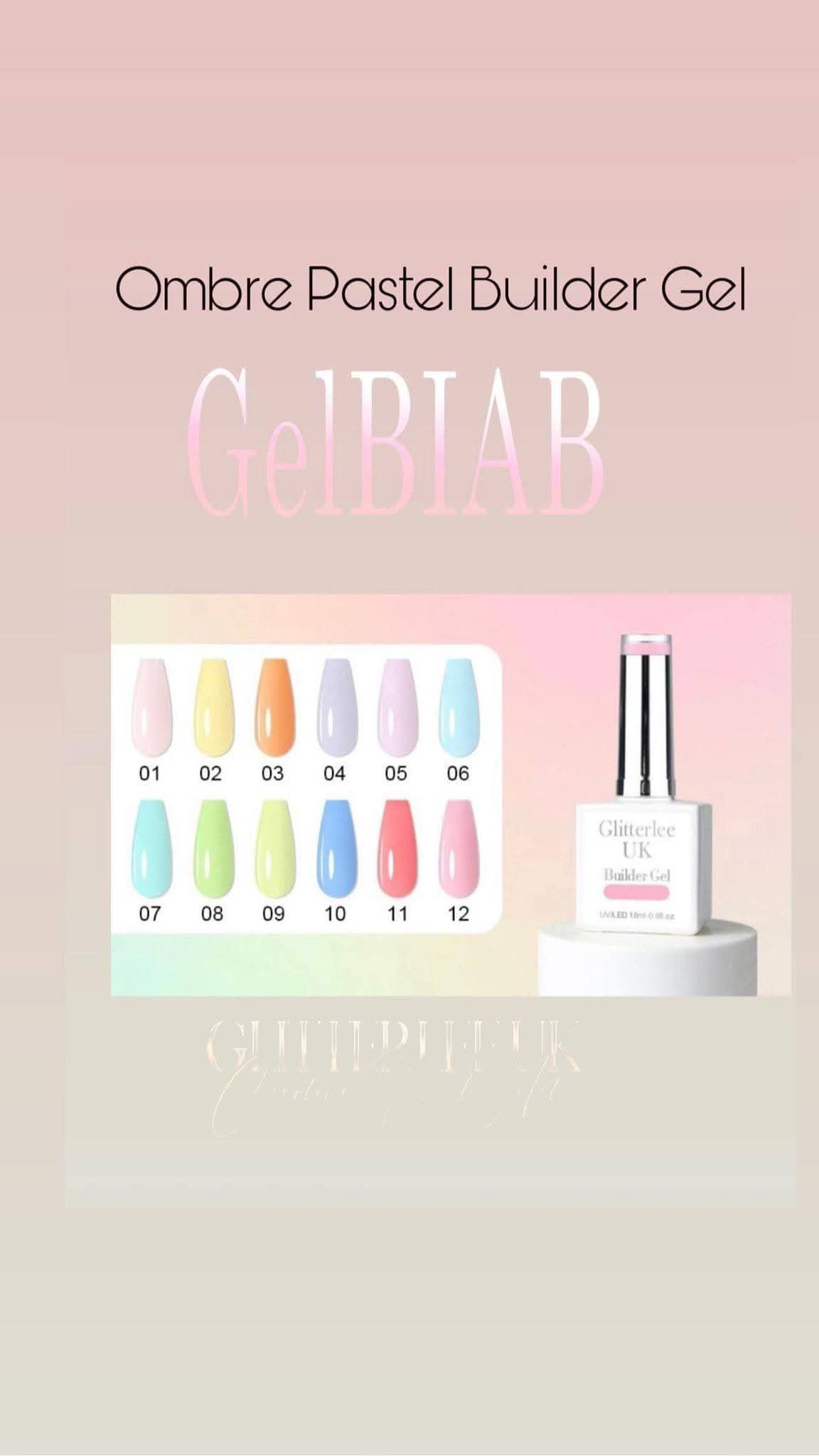 Pastel Collection Builder Gel x 12 color